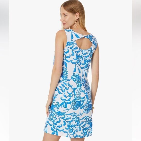 Lilly Pulitzer Eliza Sleeveless Blue and White Print Short Dress NWOT - Picture 3 of 11